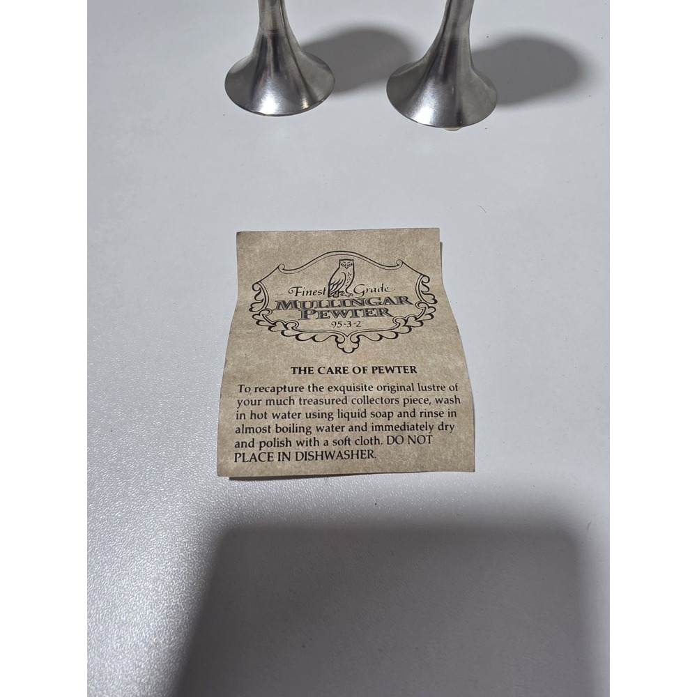 Mullingar Pewter Irish Claddagh Goblets Set of 2 Handcrafted Ireland Wine Cups - Picture 8 of 9